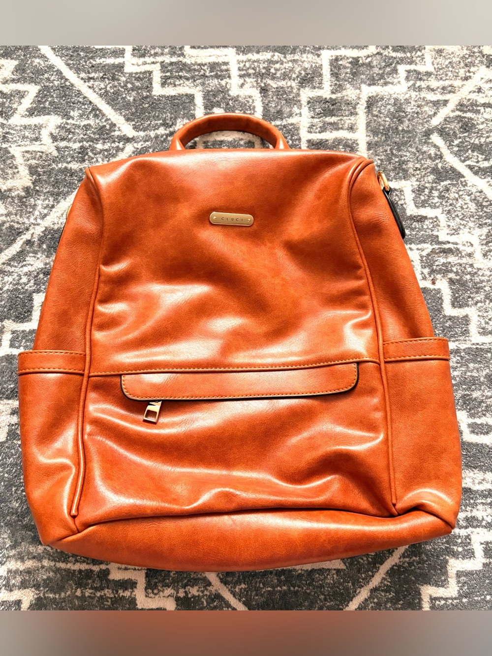 Women's Tan Faux Leather Backpack - Classic Everyday Carry